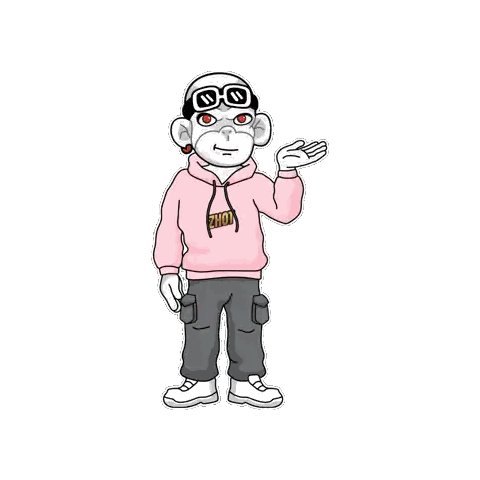Monkey in Pink Hoodie