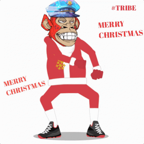 Monkey in Santa Suit Says Merry Christmas