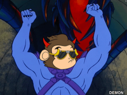 Monkey in Sunglasses Saying Demon