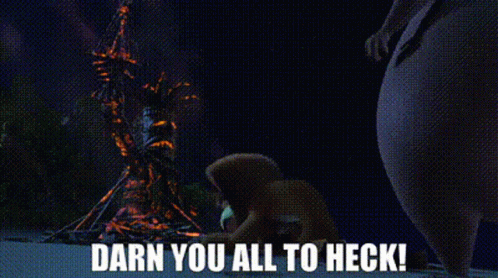Monkey Kneeling Before Fire Darn You All to Heck
