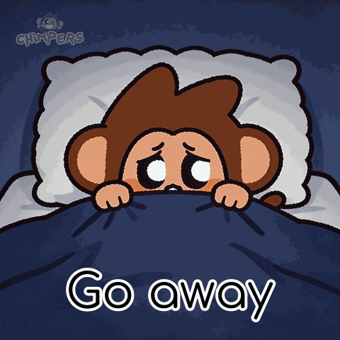 Monkey Laying Under Blanket Saying Go Away GIF