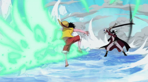 Monkey Luffy Vs Dracule Mihawk GIF