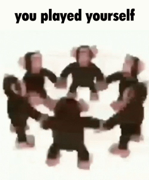 Monkey Mascot Spinning You Played Yourself GIF