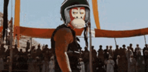 Monkey Mask Man Helmet 68 Crowd