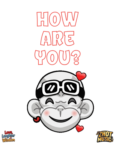 Monkey Poster Saying How Are You GIF