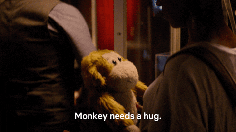 Monkey Puppet Needs A Hug GIF