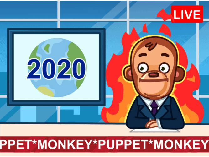 Monkey Puppet News Live Cartoon GIF