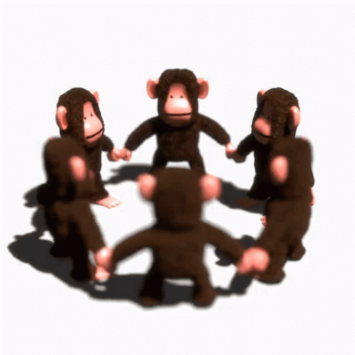 Monkey Puppet Spinning Playing GIF