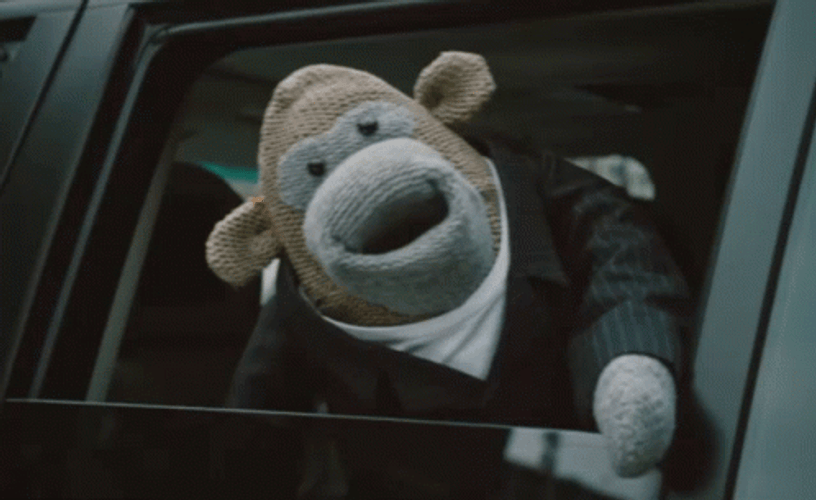 Monkey Puppet Talking Car Window GIF