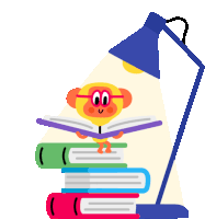 Monkey Reads A Book Sticker GIF