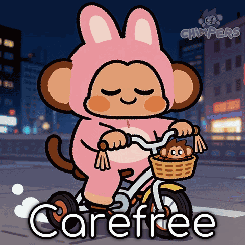 Monkey Riding Bike With Carefree