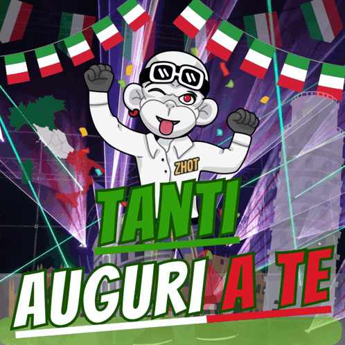 Monkey Saying Tanti Auguria Te