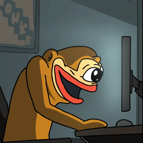 Monkey Sitting at Computer
