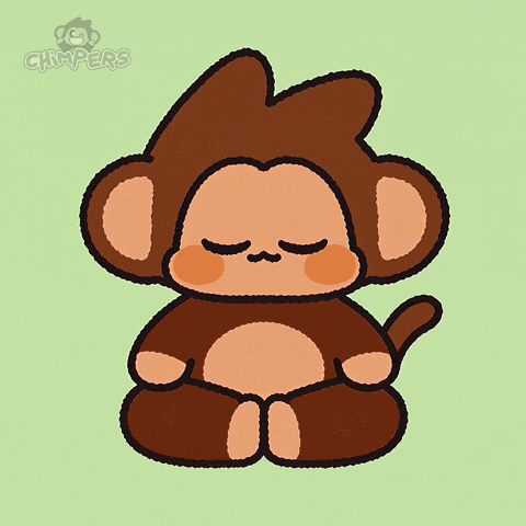 Monkey Sitting in Lotus Position
