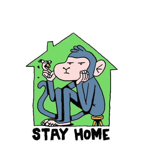 Monkey Smoking Cigarette Stay Home