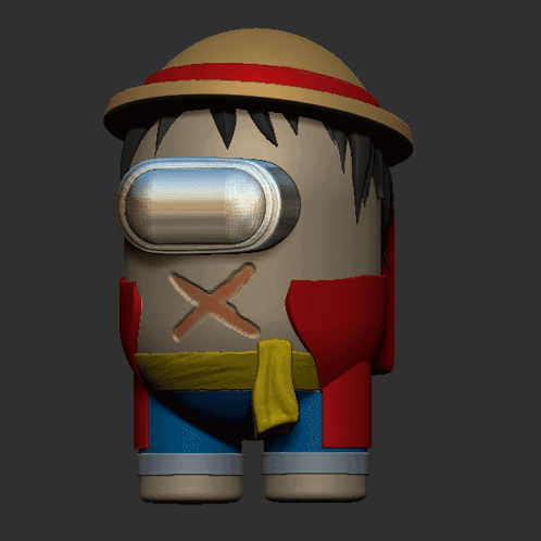 Monkey Spinning Among Us Luffy GIF