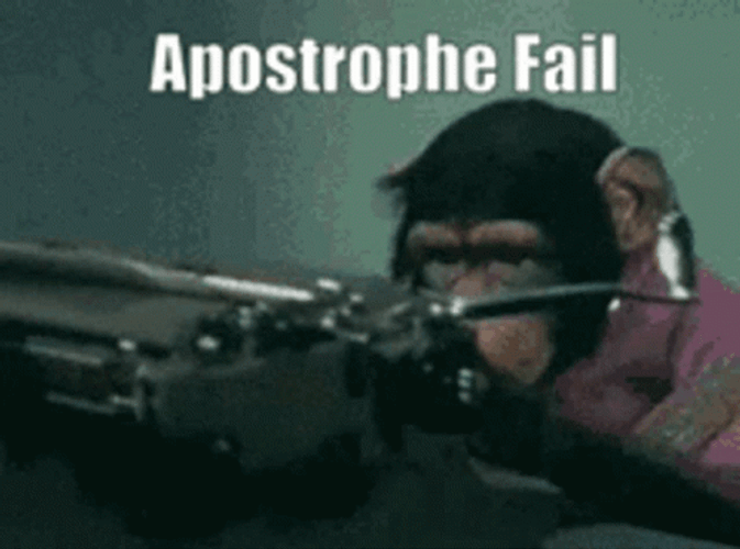 Monkey Typing Apostrophe Fail GIF