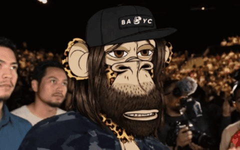 Monkey Wearing Baby YC Hat in Crowd