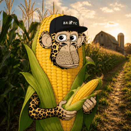 Monkey Wearing Backwards Hat Holding Corn Cob