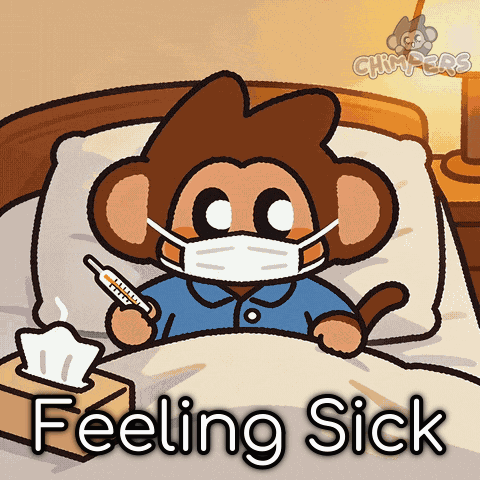 Monkey Wearing Mask Lying in Bed