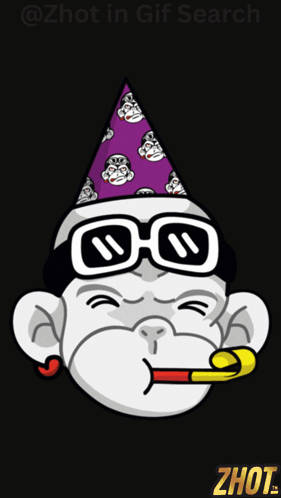 Monkey Wearing Party Hat
