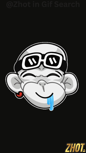 Monkey Wearing Sunglasses and Tongue Out