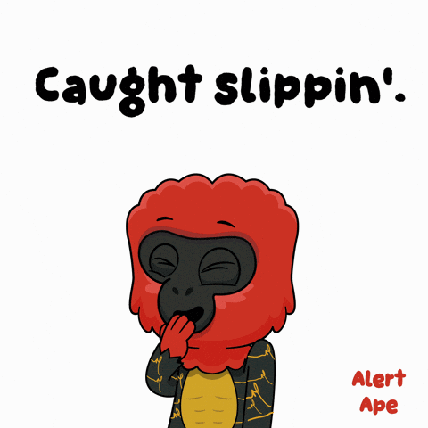 Monkey with Caught Slippin' Text
