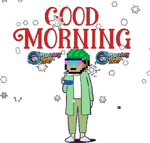 Monkey With Cup Saying Good Morning Monkey Baby