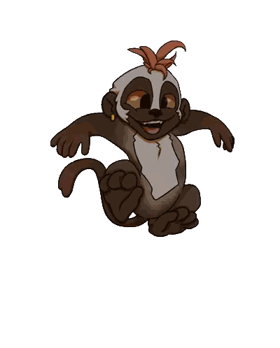 Monkey With Feather on Head