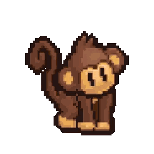 Monkey With Long Tail Pixel Art
