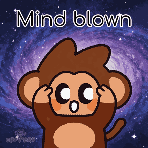 Monkey With Mind Blown Text
