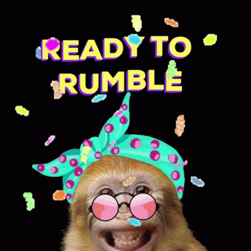 Monkey With Sunglasses And Headband Ready To Rumble GIF