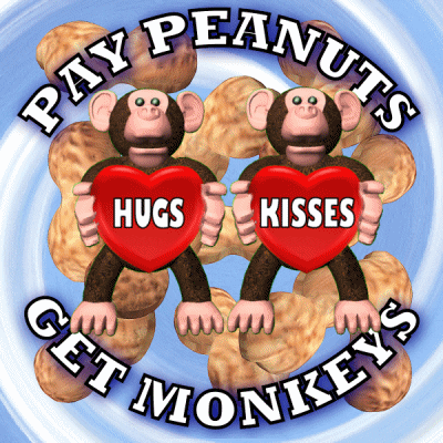Monkeys Kiss And Hug Graphic Art GIF