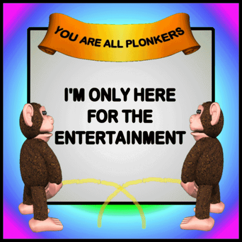 Monkeys Urinating on Sign Saying You Are All Plonkers