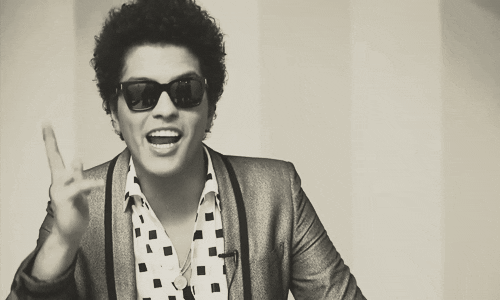 Monochromatic Bruno Mars Pointing Finger GIF