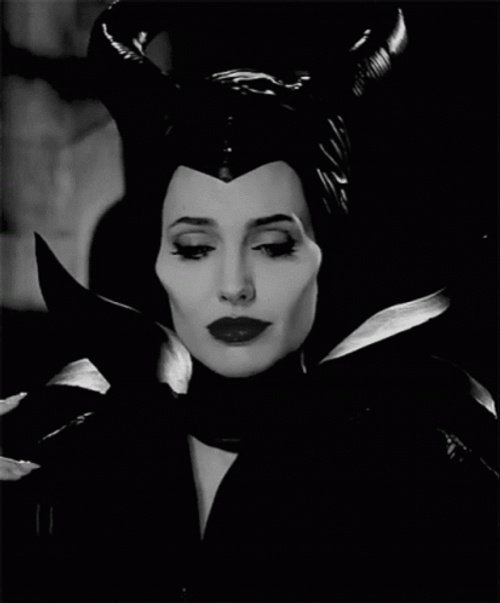 Monochromatic Maleficent Sweet Smile GIF