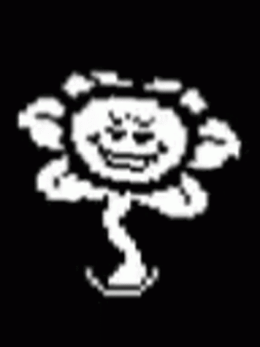 Monochromatic Omega Flowey Head Bouncing GIF