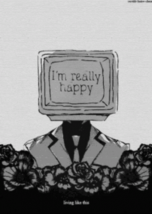 Monochromatic Sad Emoji  Aesthetic GIF