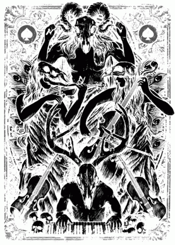 Monochromatic Satan Flashing Baphomet GIF