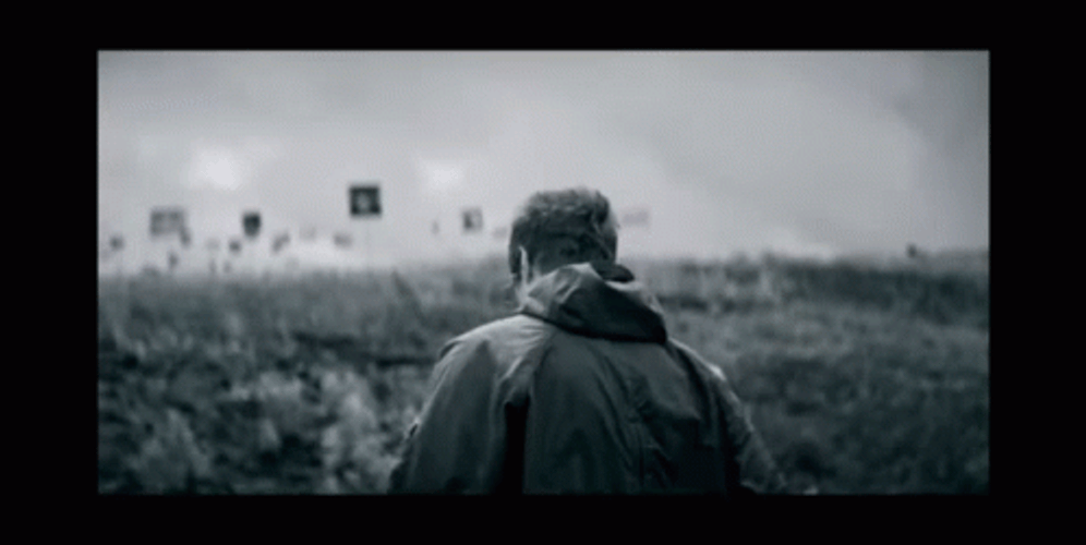 Monochromatic Shot Man Walking Away GIF