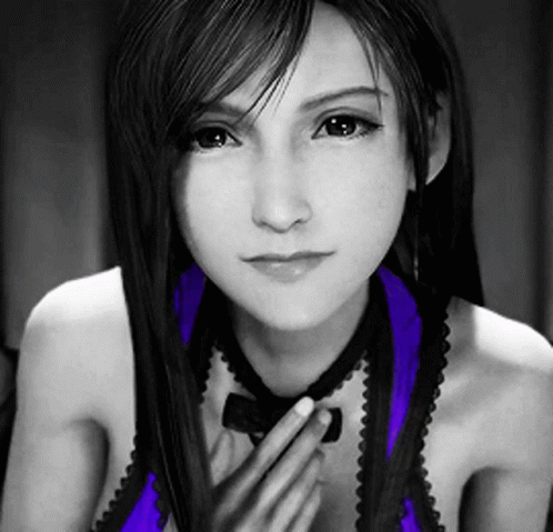 Monochrome Tifa Conversation GIF