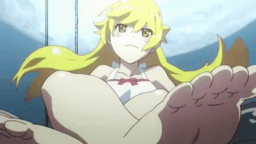 Monogatari Shinobu Taking A Ride GIF
