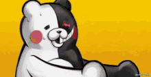 Monokuma Choosing Plushies GIF