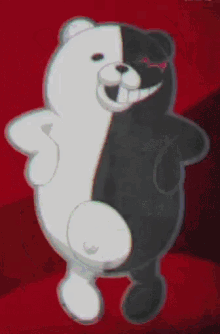 Monokuma Dancing Slowly While Glitching GIF