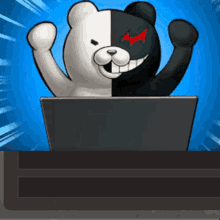 Monokuma Rapid Coding GIF
