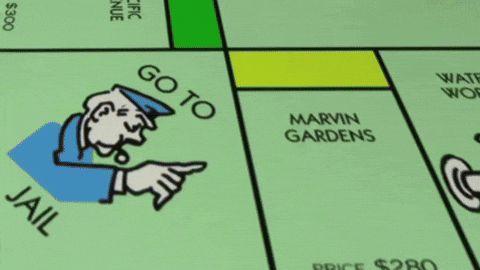 Monopoly Game With Right To Jail GIF