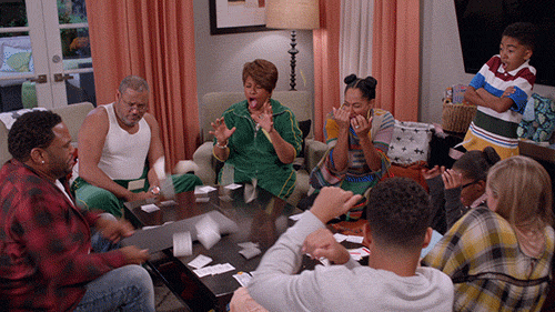 Monopoly Money Flies As Man Slams Board Blackish GIF