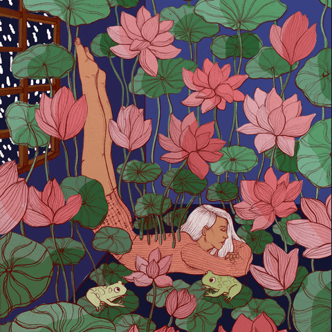 Monsoon Weather Chilling Flower Blooms GIF