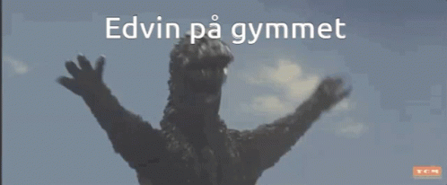 Monster Arms Outstretched edvin på gymmet