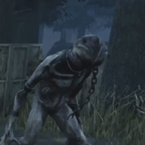 Monster Chained To Wooden Crate Number 31 GIF